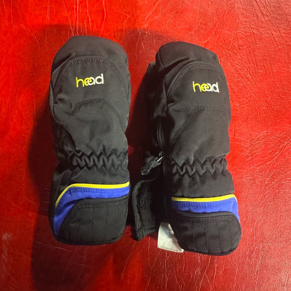 Head Black and Blue Winter Mittens